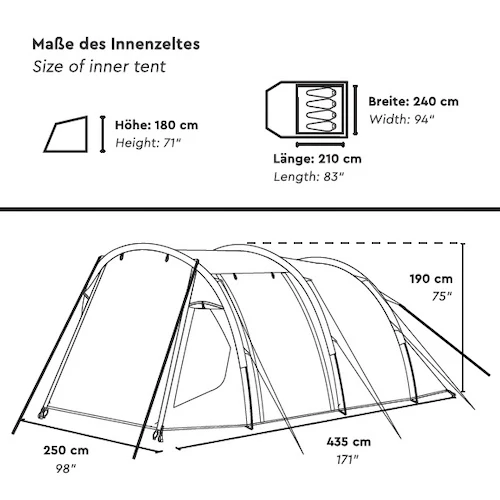 ABAKASA 4 | 4 Personen Familien Tunnelzelt - Image 9