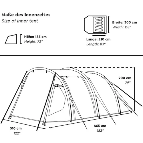 ABAKASA 5 | 5 Personen Familien Tunnelzelt - Image 12