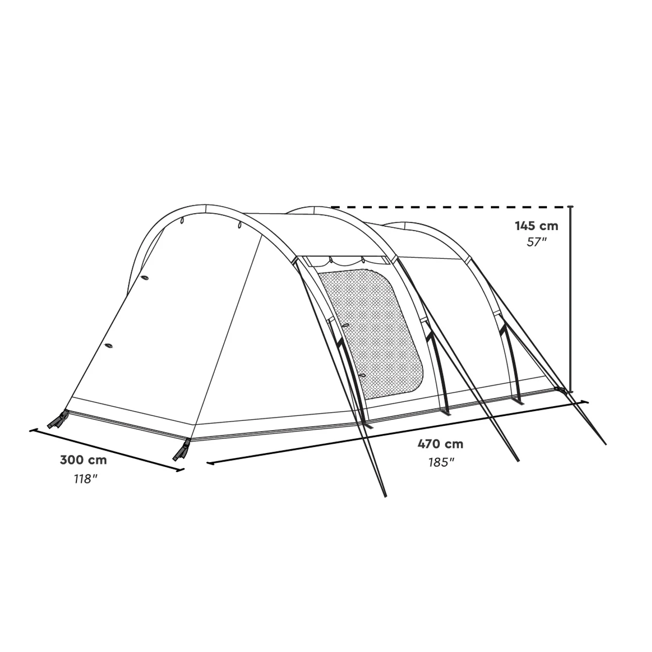 DURDANTA | 4 Personen Trekking Tunnelzelt Komfort - Image 3