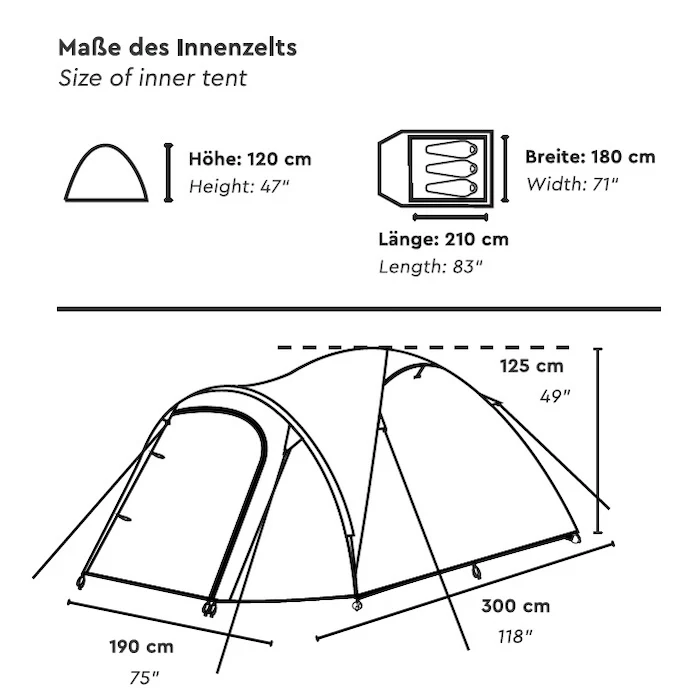 HAIKA 3 | 3 Personen Kuppelzelt - Image 3