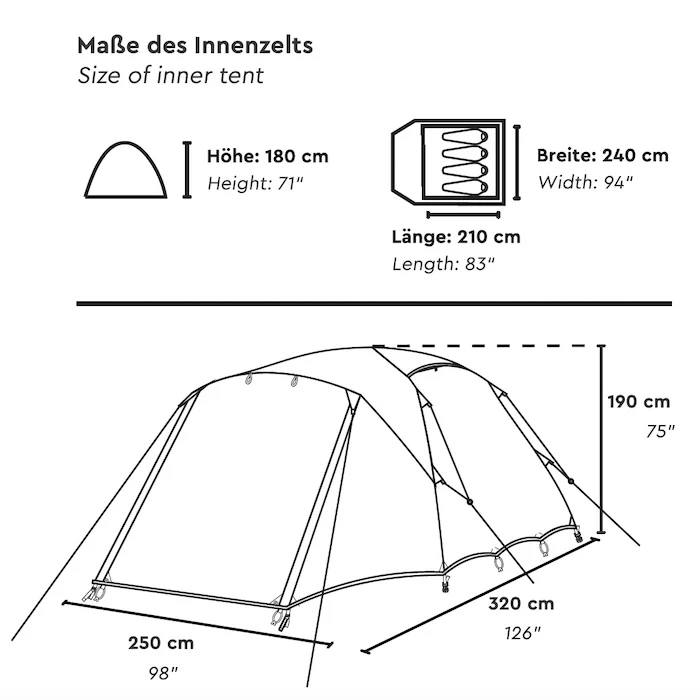 HENA 4 | 4 Personen Kuppelzelt mit Stehhöhe - Image 3