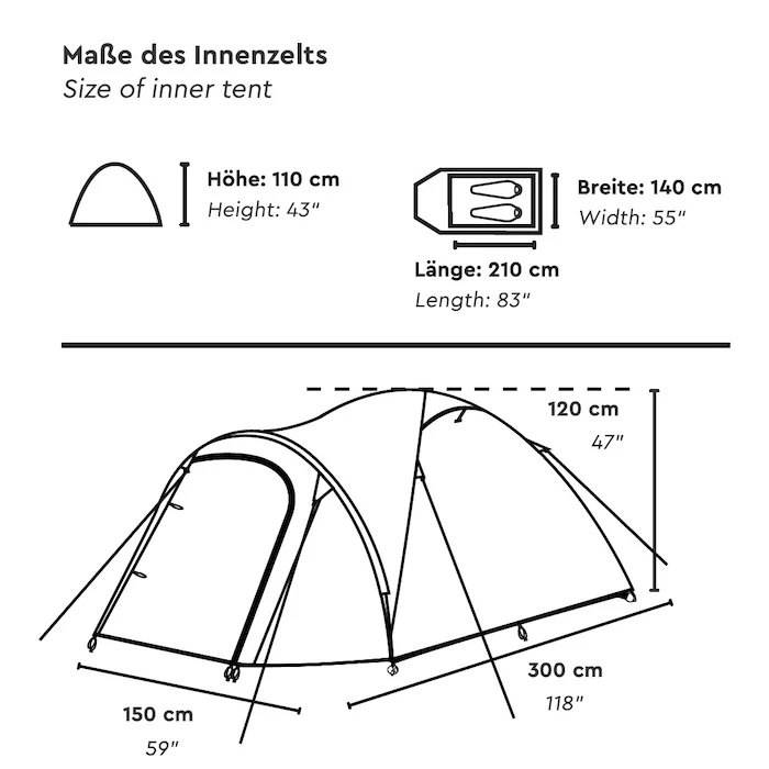 HAIKA 2 | 2 Personen Kuppelzelt - Image 3