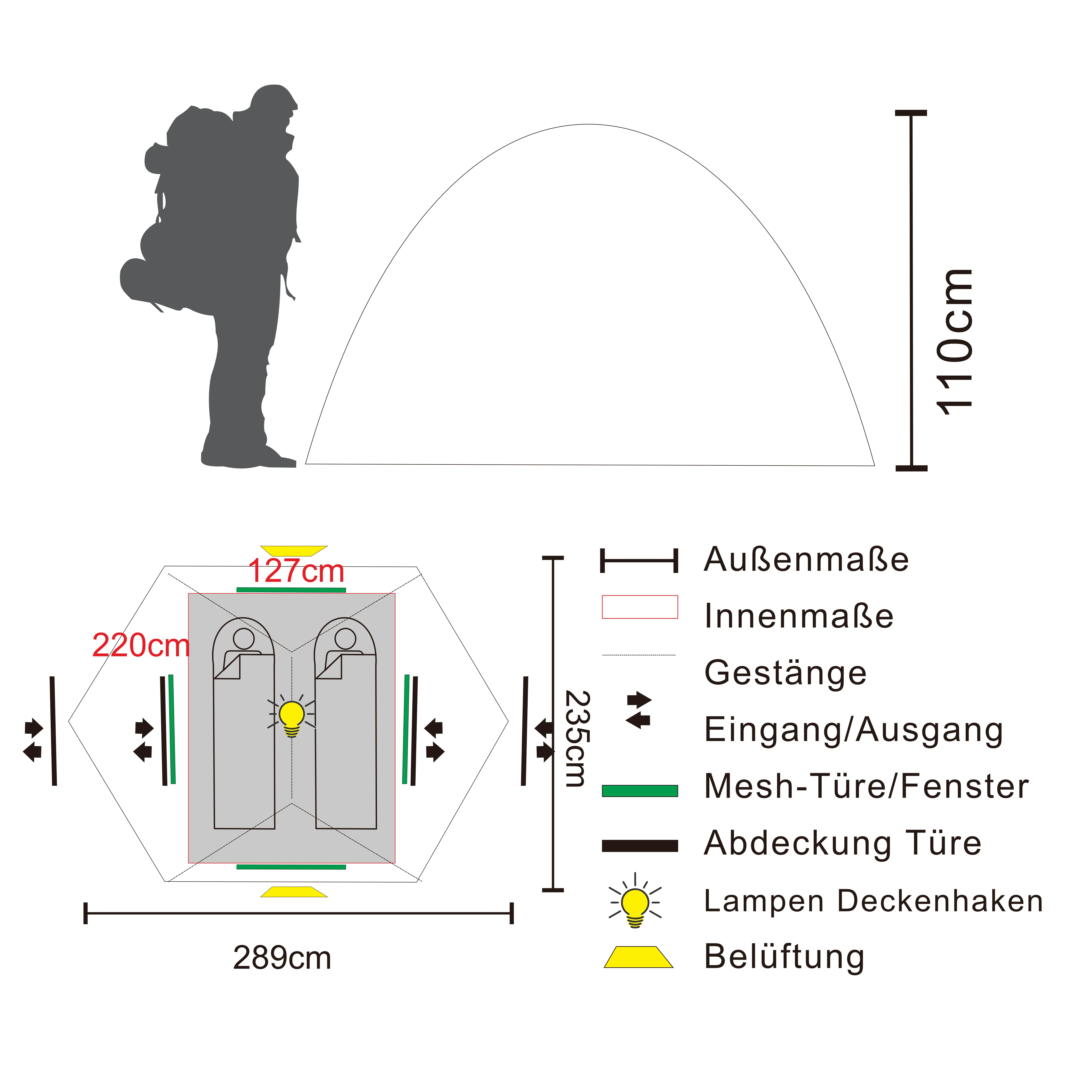 PUSPA 2 | 2-Personen Trekking-Kuppelzelt - Image 17