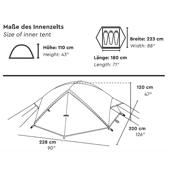 TIKONA 3 | 3 Personen Trekking Kuppelzelt - Image 4