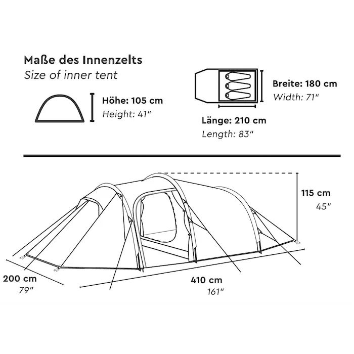 TUSARA 3 | 3 Personen Trekking-Tunnelzelt - Image 3